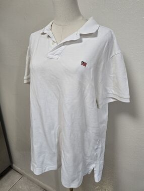 Ralph Lauren Polo Jeans Company Vintage 90s White Polo Flag Logo Size Large